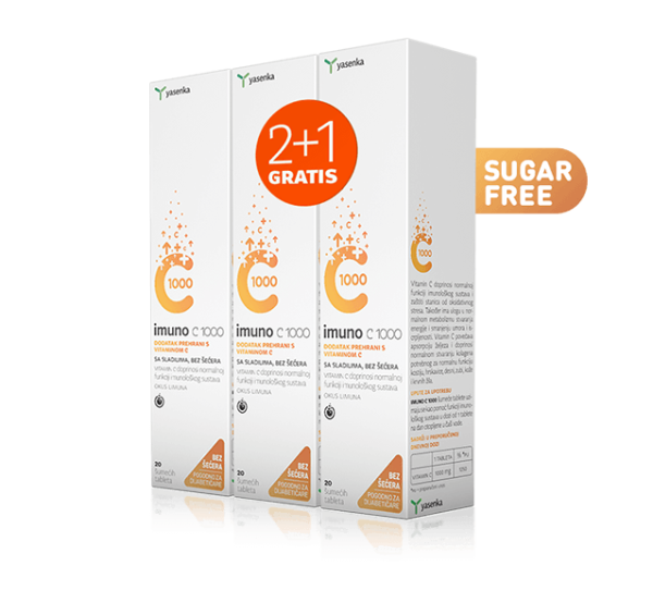 imuno C 1000 šumeće tablete vitamin C 2+1 gratis