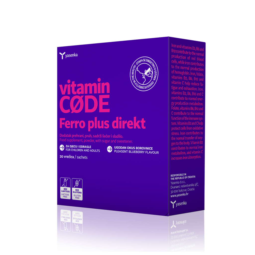 Vitamin CODE Ferro Plus direkt - dodatak prehrani s željezom u direktnom obliku