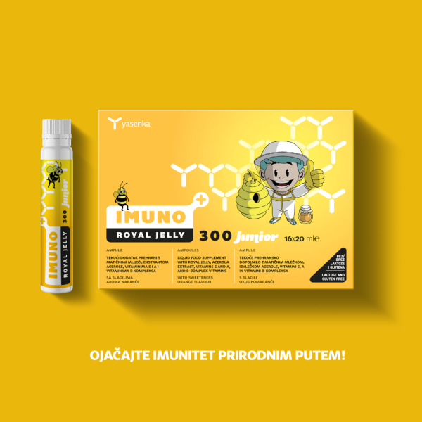 tekući dodatak prehrani s matičnom mliječi, ekstraktom acerole, vitamina E i A te vitaminima B kompleksa prirodna je super hrana za djecu od 3 godine.