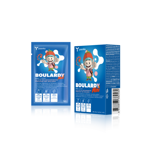 Boulardy Mini, probiotik 10 vrećica s okusom jagode za zdravlje crijeva najmlađih.